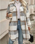 Miss Sparkling |Plaid Faux Fur Coat