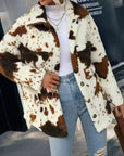 Miss Sparkling | Cow Print Sherpa Jacket
