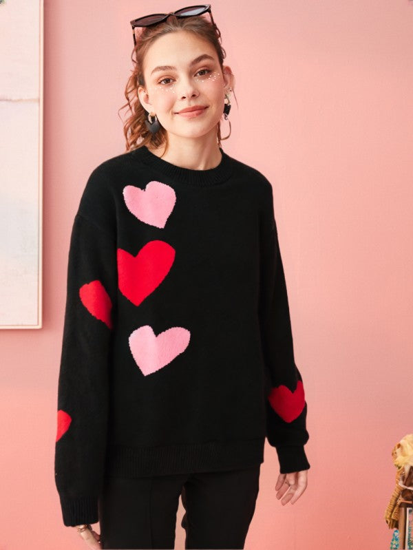 Miss Sparkling |Heart Trio Sweater