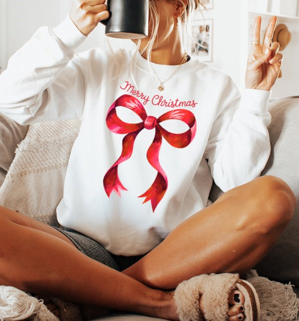 Merry Christmas Bow Sweatshirt