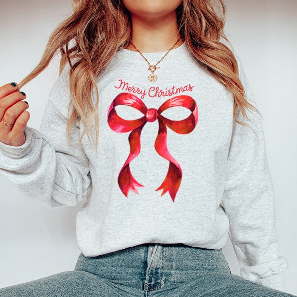 Merry Christmas Bow Sweatshirt