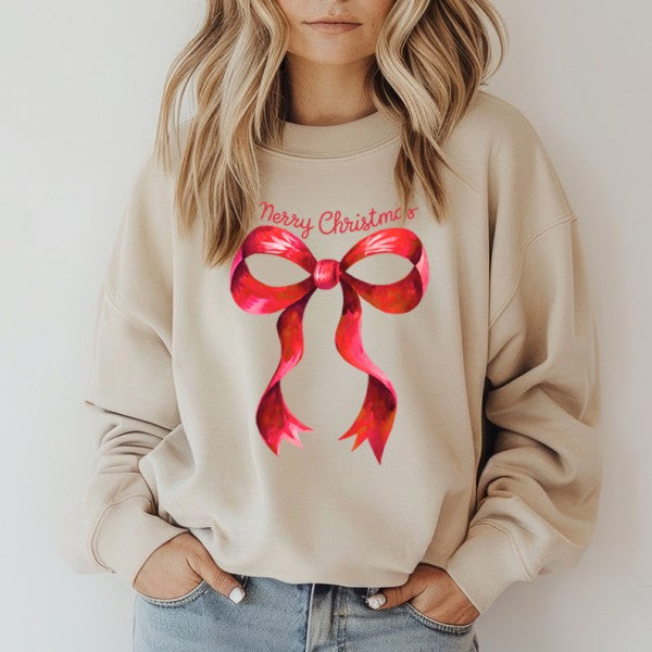 Merry Christmas Bow Sweatshirt