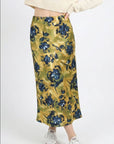 Miss Sparkling | Satin Floral Print Skirt