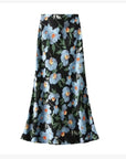 Miss Sparkling | Satin Floral Print Skirt