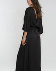 Miss Sparkling Satin Kimono Sleeve Maxi Dress