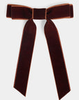 Velvet Bow Hair Clip in Brown