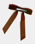 Velvet Bow Hair Clip in Brown