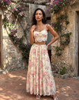 Floral Bustier & Maxi Skirt Set | Romantic Two-Piece