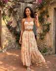Floral Bustier & Maxi Skirt Set | Romantic Two-Piece