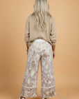 Floral Elastic Waist Wide Leg Pants