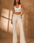 GJG Denim Westwood Studded Bootcut Jeans — Natural Ecru