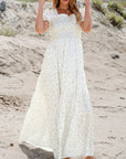 Floral Frilly Shirred Bodice Tiered Maxi Dress