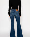 Margaret Low Rise Distressed Flare Jeans | Dark Wash