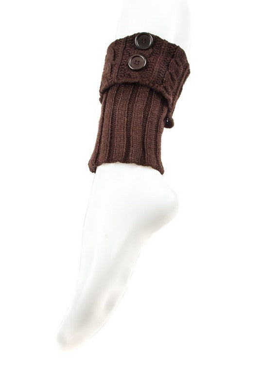Button Knitted Winter Ankle Warmers