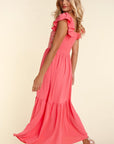 PLUS Embroidery Dot Woven Maxi with Side Pockets
