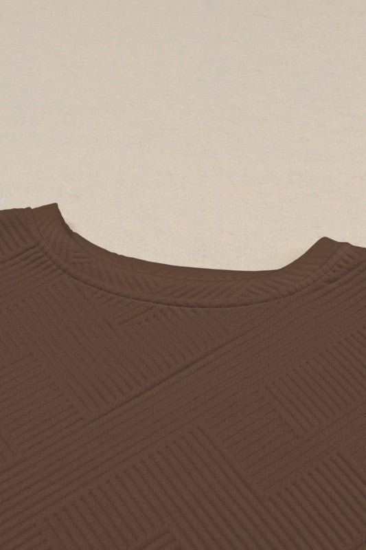 Textured Top and Pants Set