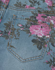 Floral Denim Wide Leg Jeans