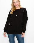 Fiora French Scuba Ribbon-Bow Top - My Pampered Life Seattle