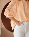 Ruth Pointe Knit Top with Lace