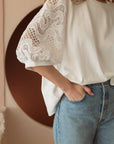 Ruth Pointe Knit Top with Lace