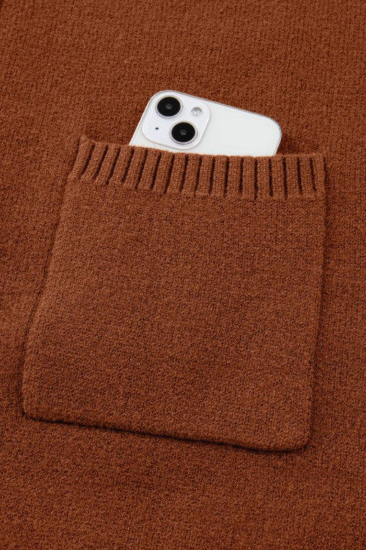 Ribbed Mock Neck Sweater Dress