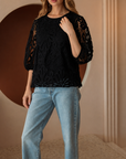 Lily Woven Lace Top