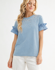 JOH |Kellie Cotton Knit Top with Studs