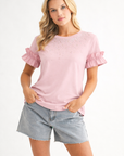 JOH |Kellie Cotton Knit Top with Studs