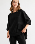 Karen Knit Crepe Top - Dark Colors