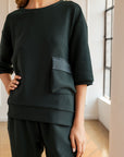 Karen Knit Crepe Top - Dark Colors