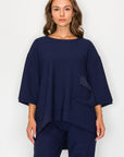 Karen Knit Crepe Top - Dark Colors