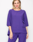 Karen Knit Crepe Top - Dark Colors