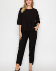 Karen Knit Crepe Top - Dark Colors