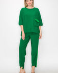 Karen Knit Crepe Top - Dark Colors