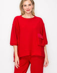 Karen Knit Crepe Top - Dark Colors