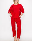 Karen Knit Crepe Top - Dark Colors