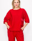 Karen Knit Crepe Top - Dark Colors