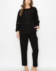 Kayla Crepe Knit Top with Beading Trim - My Pampered Life Seattle