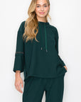 Kayla Crepe Knit Top with Beading Trim - My Pampered Life Seattle