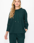 Kayla Crepe Knit Top with Beading Trim - My Pampered Life Seattle