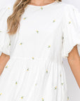 JOH | Weslee Cotton Poplin Dress with Embroidered Summer Flowers