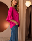 JOH Wesenia Ruffle Sleeve V-Neck Blouse