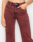 Artemis Vintage Mulberry High-Rise Tummy-Control Flare Jeans – Burgundy