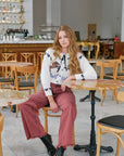 Artemis Vintage Mulberry High-Rise Tummy-Control Flare Jeans – Burgundy