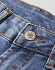 Denim Embroidered Flare Leg Jeans w/ Pockets