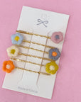 Floral Dream Yarn Flower Bobby Pins – Set of 6