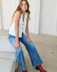 Artemis Vintage Tummy-Control High-Rise Palazzo Jeans – Medium Wash