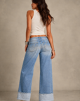GJG Denim Golden Girl Low-Rise Wide-Leg Jeans — Medium Wash