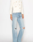 Artemis Vintage Tummy-Control High-Rise Relaxed Straight-Leg Jeans – Light Wash