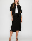 JOH | Katy Stretch Knit Crepe Zipper Jacket